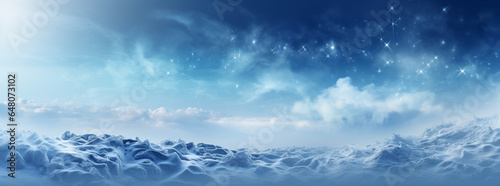 Winter wide background with misty coldly landscape 