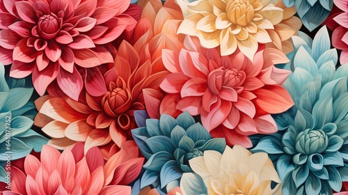  a bunch of flowers that are on a wallpaper background. generative ai