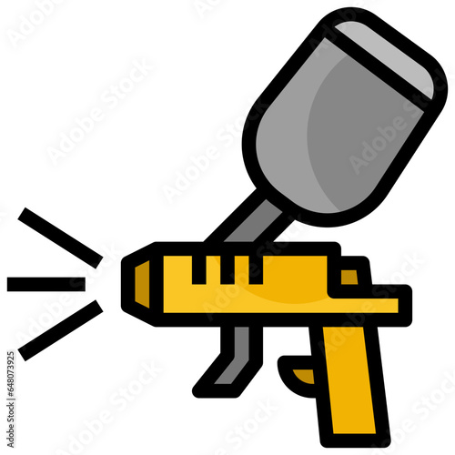 SPRAY GUN4  filled outline icon,linear,outline,graphic,illustration