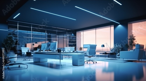 Beautiful view of modern office room 