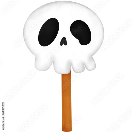 Halloween Dessert. Watercolor Halloween Skull Candy