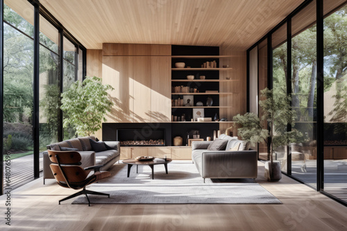 Interior design in a modern living room