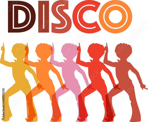 Retro 70s style aesthetic elements, groovy design element