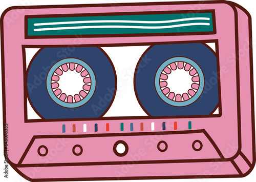 Retro 70s style aesthetic elements, groovy design element