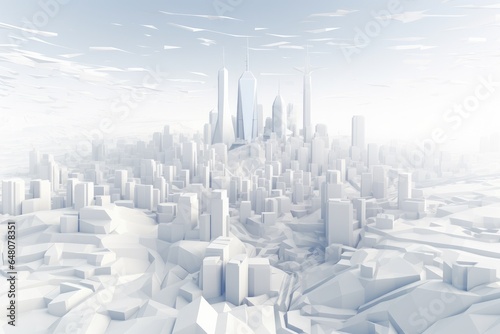 Metropolis city low polygon design. Generative AI