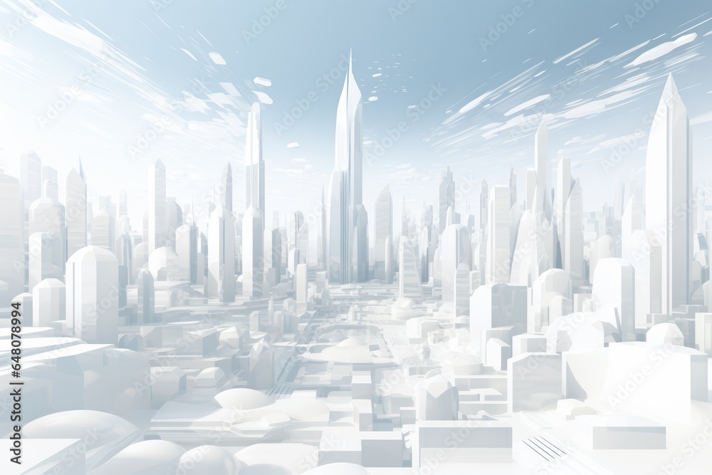 Metropolis city low polygon design. Generative AI