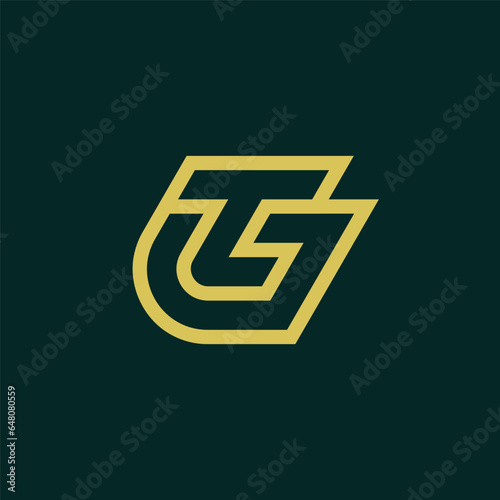 Initial letter TG or GT monogram logo