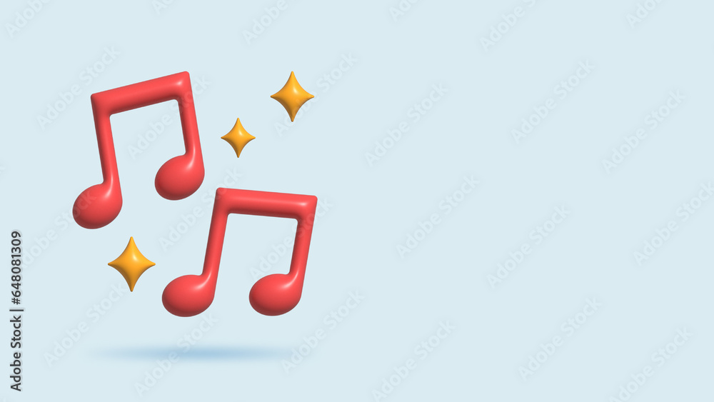 3d Realistic Illustration music notes 3d Realistic Illustration music notes
