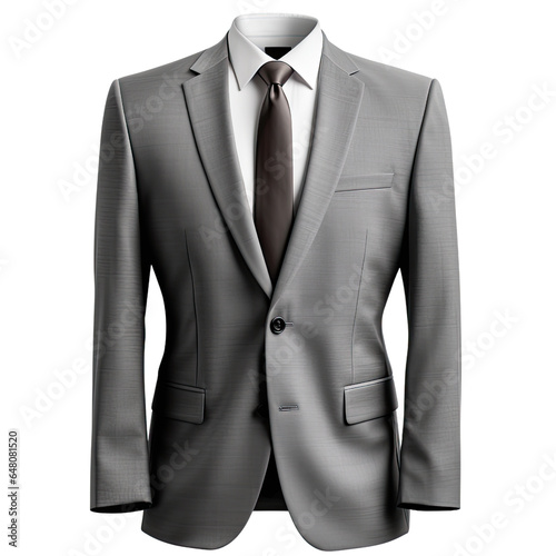 Suit Jacket  suit and tie , identification photo ,cut out transparent isolated on white background ,PNG file ,artwork graphic design illustration.