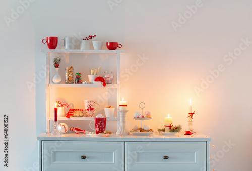 christmas candy bar in red and white colors