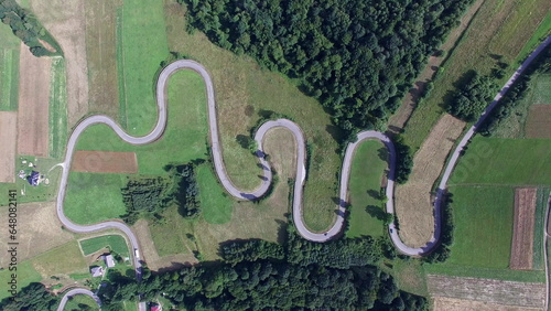 Photos Aerial Of Winding Switchback Road Overhead