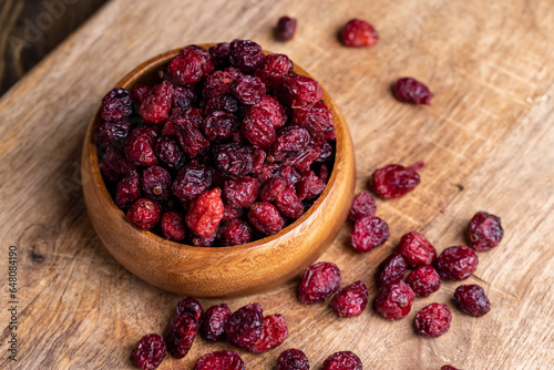 Dried red cranberries with sugar syrup