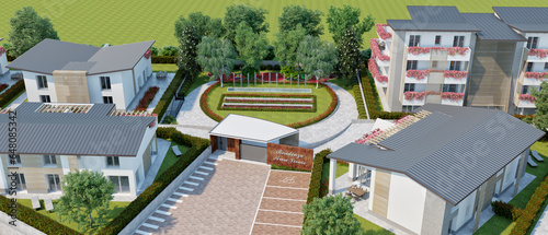 Render di un complesso residenziale in progetto photo