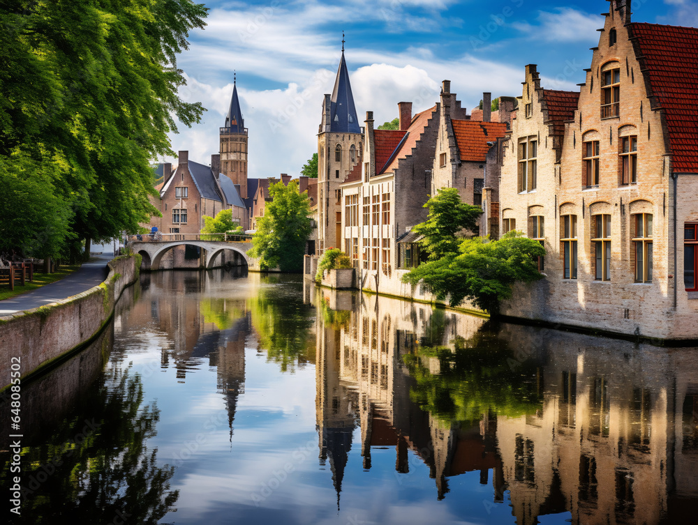 europe small town with canal europe small town with canal