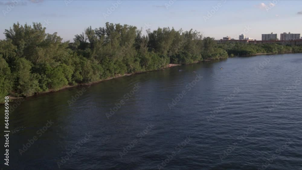 Majestic drone flies over intercoastal kayakers in south Florida to reveal Atlantic ocean Majestic drone flies over intercoastal kayakers in south Florida to reveal Atlantic ocean