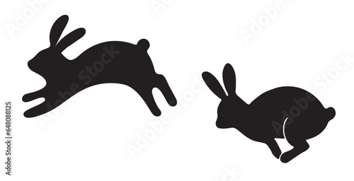 シンプルなうさぎのシルエットイラスト