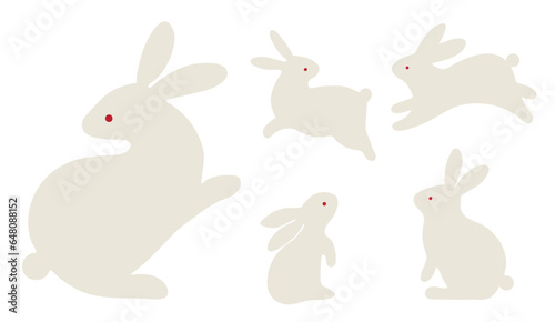 シンプルでかわいいうさぎのアイコンイラスト