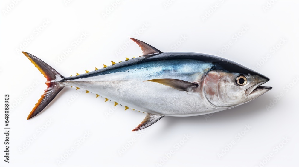 Tuna sea fish isolated on white background. Tuna fish. Horizontal banner poster. Photo AI generated Tuna sea fish isolated on white background. Tuna fish. Horizontal banner poster. Photo AI generated