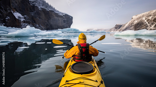 kayaking on the river in winter © RDO