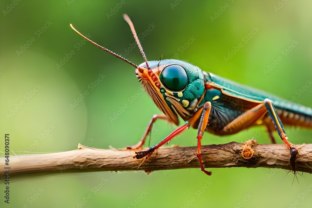 Fototapeta premium grasshopper on a leaf