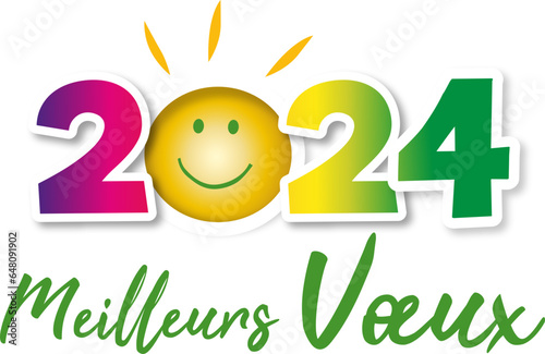 Carte de vœux, de nouvel an 2024, carte créative meilleurs vœux