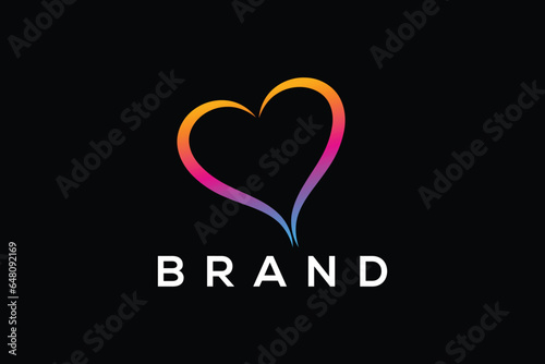 Colorful heart shape vector logo design