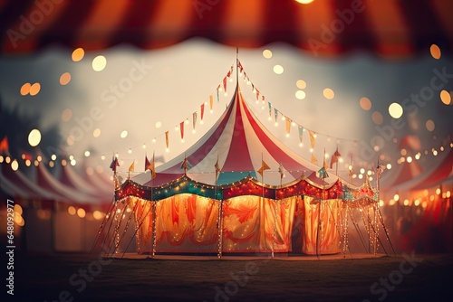Carousel tent in the circus and amusement park.