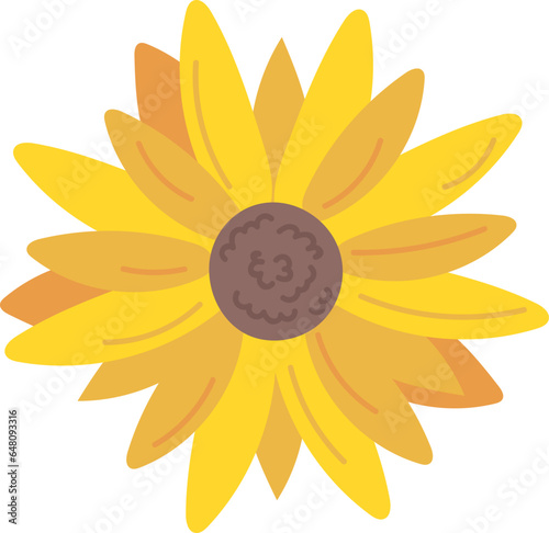 sunflower isolated on white background. vector illustration of sunflower in flat style. abstract yellow flower