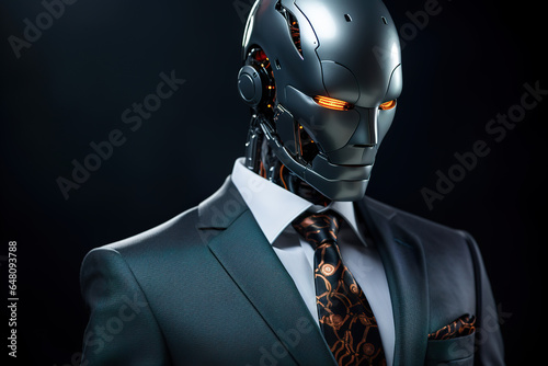 AI humanoid robot in a business suit