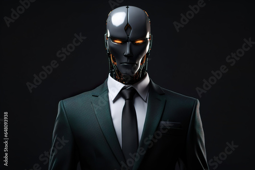 AI humanoid robot in a business suit