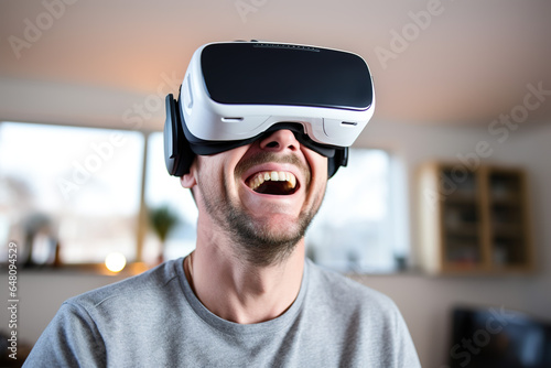 People using VR goggles future tech