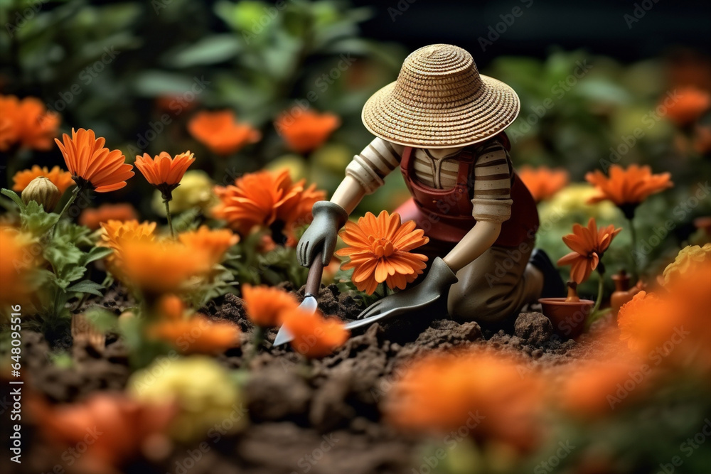 Man organic farmer gardener business picking horticulture working flower agriculture plant Man organic farmer gardener business picking horticulture working flower agriculture plant