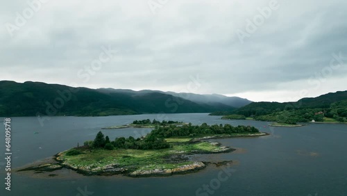 Isle of Bute, UK, July 2023, View of Balnakailly Bay and the Kyles of Bute photo