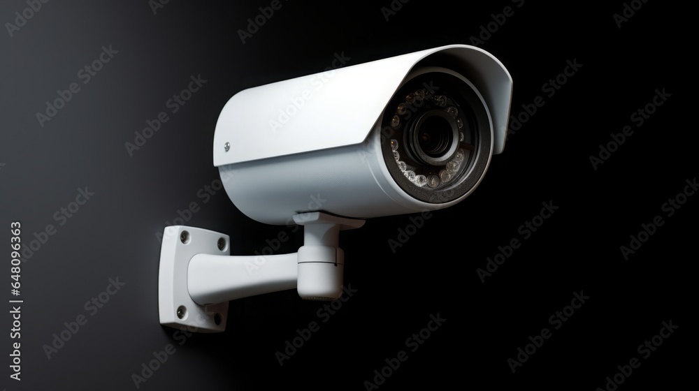 CCTV security camera for home security, concept: safe space, 16:9, copy space CCTV security camera for home security, concept: safe space, 16:9, copy space