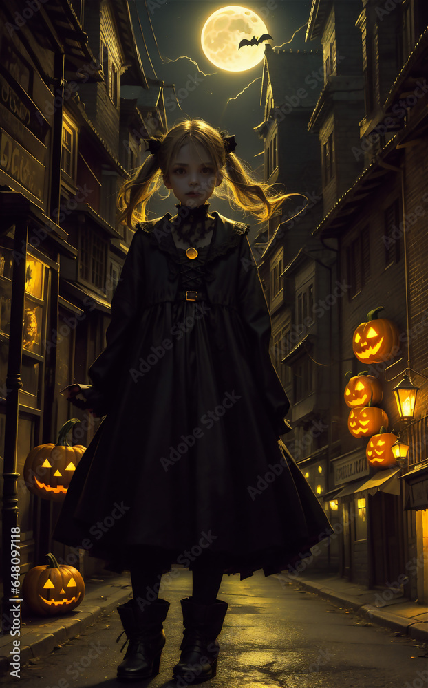 Halloween decoration and Halloween atmosphere everywhere a girl creepy weird celebrating Halloween Halloween decoration and Halloween atmosphere everywhere a girl creepy weird celebrating Halloween