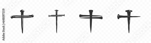 Cross symbol. Three crosses. Calvary. Vector.