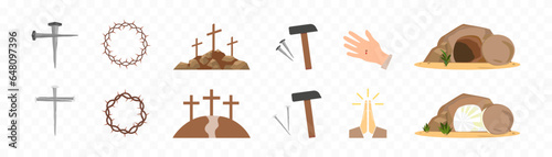 Risen icons set. Religion icons.