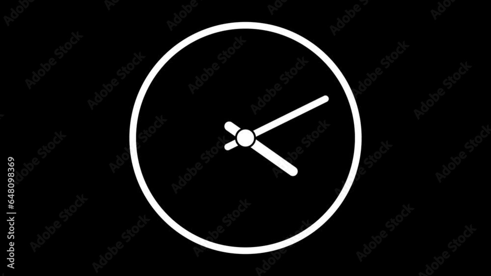 Vidéo Stock Time lapse 2d clock animated. first spinning clocks hand