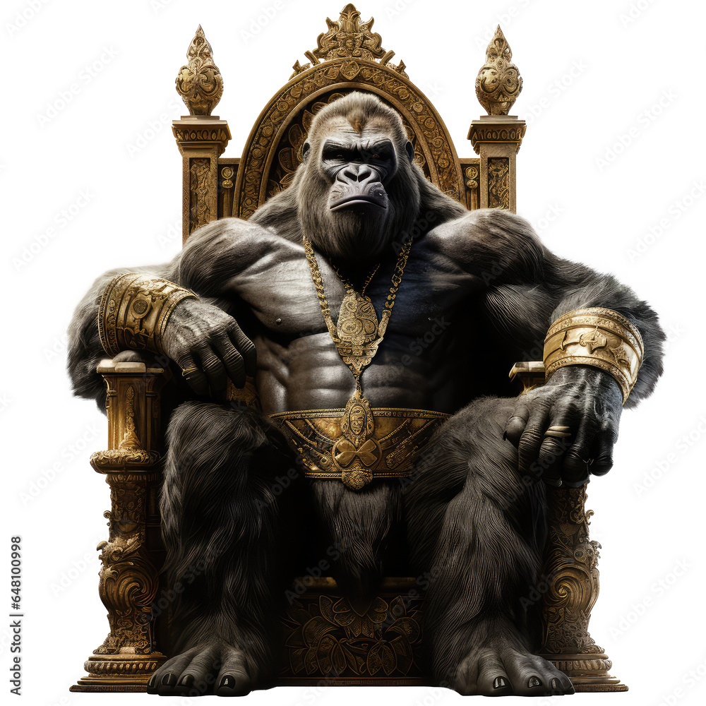 Obraz premium gorilla looking isolated on white