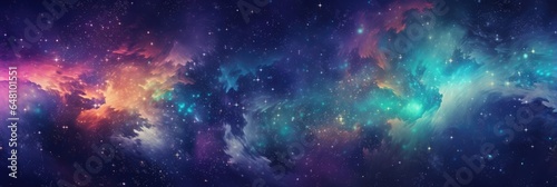 An Image Of A Galaxy With Vibrant Colors And Shimmering Stars Background photo