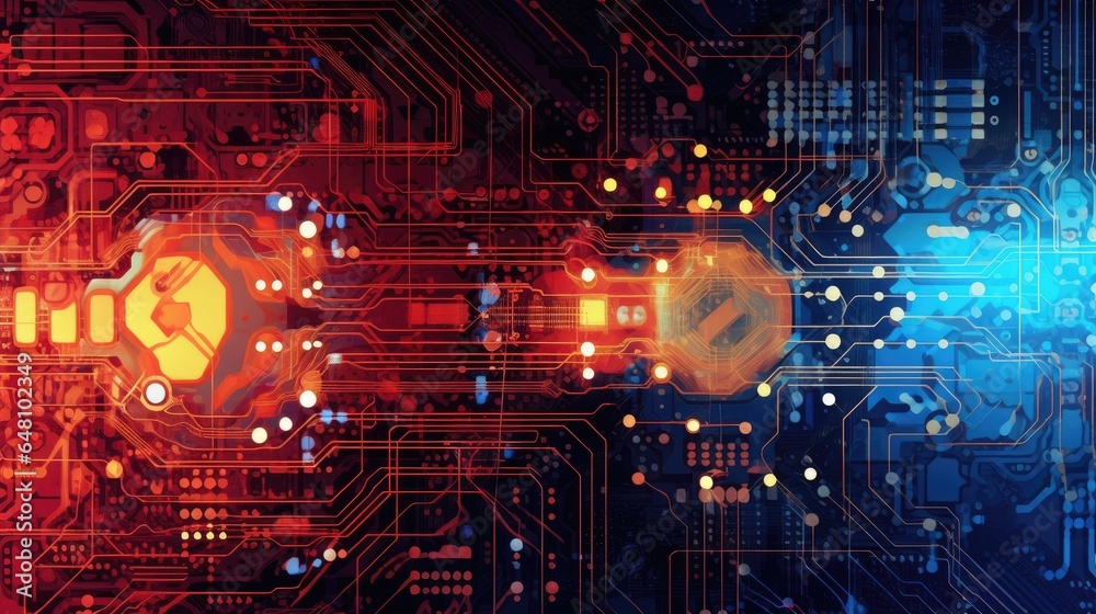 Futuristic motherboard, a concept of technology Futuristic motherboard, a concept of technology