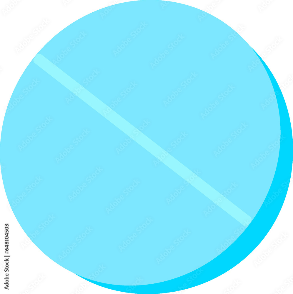 blue pill on white background