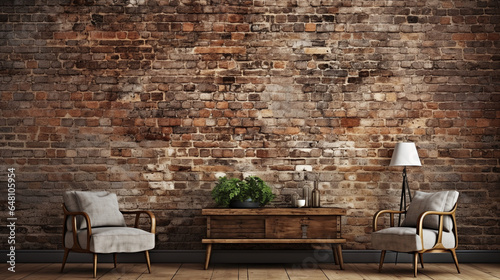 Old brick wall living room background