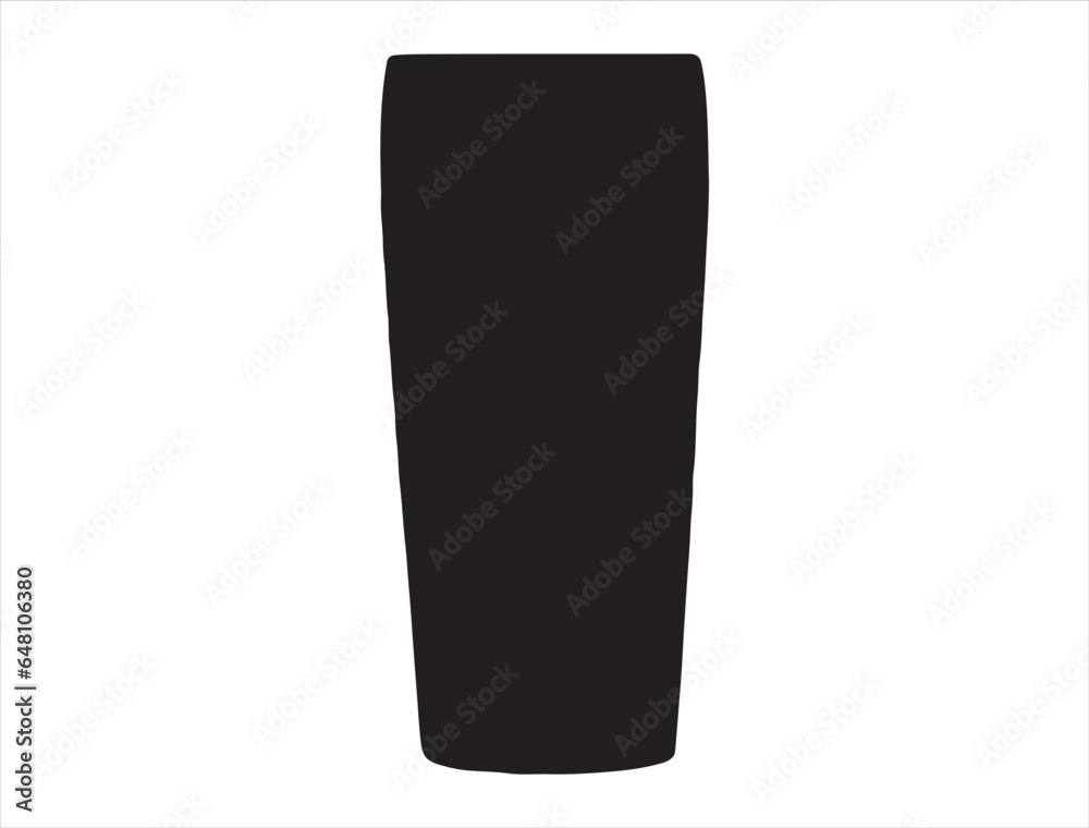 Pint glass silhouette vector art white background Pint glass silhouette vector art white background