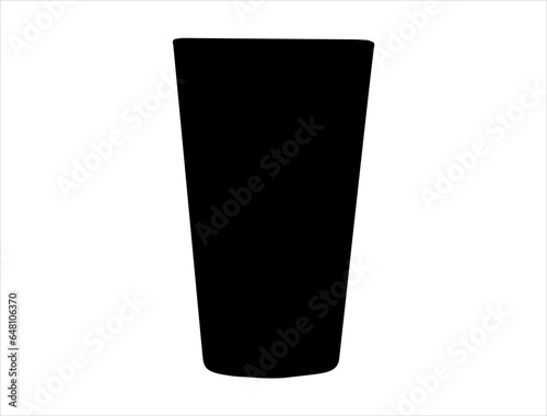 Pint glass silhouette vector art white background