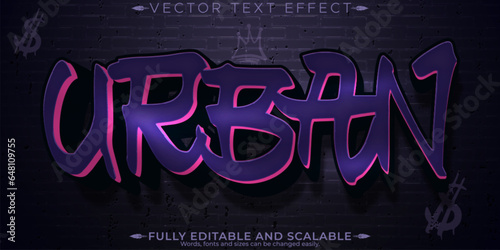 Graffiti text effect, editable spray and street text style