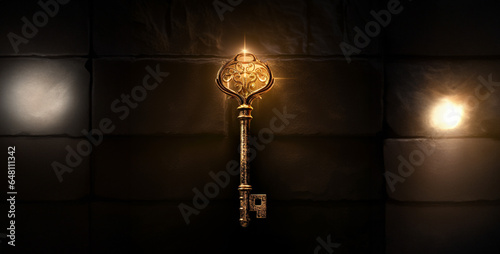 golden small key mysterious dramatic mood lighting hd wallpaper
