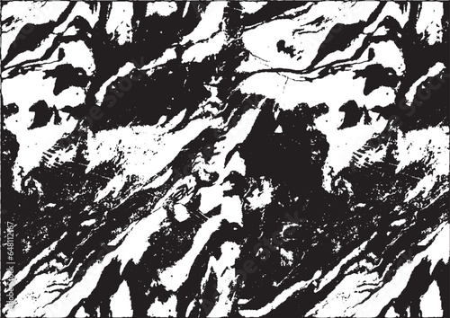 Marbled vector texture overlay. Monochrome abstract marbled background