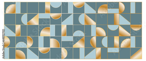 Minimalistic gold vector geometric abstract background. Vector illustration in Bauhaus style. Ideal for posters, advertising, covers, prints.