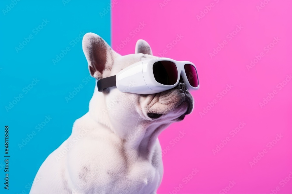 Dog trendy virtual glasses. Generate Ai